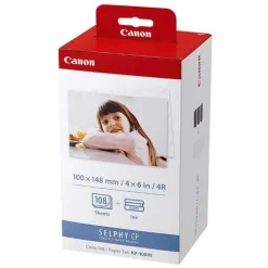 Canon Photo & Ink Packs>Ink & Paper Pack (Postcard Size) 108 Sheets #KP108IN