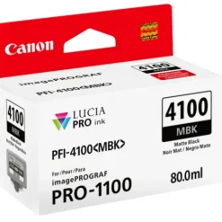 Canon Ink>PFI-4100 Matte Black Pigment Ink Tank - 80mL