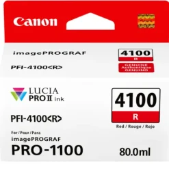 Canon Ink>PFI-4100 Red Pigment Ink Tank - 80mL