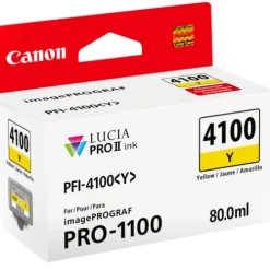 Canon Ink>PFI-4100 Yellow Pigment Ink Tank - 80mL