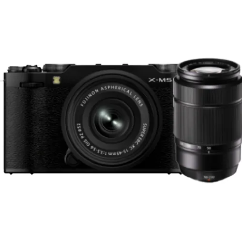 Fujifilm Mirrorless Cameras>X-M5 with XC 15-45mm and XC 50-230mm Kit - Black