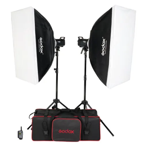 Godox Studio Lighting Kits>MS 200-V 2 Head Softbox & Stand Kit