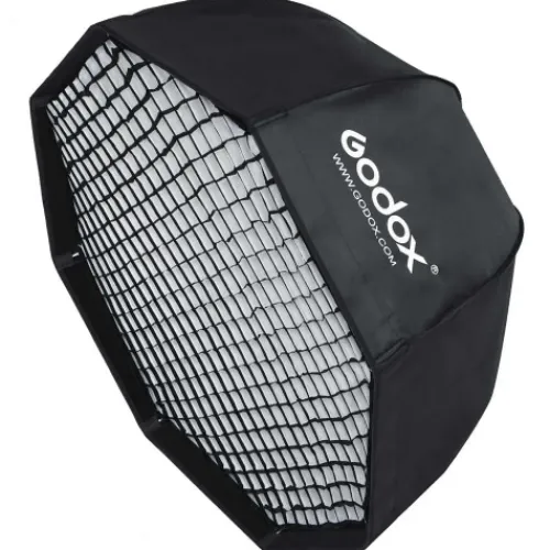 Godox Reflectors, Softboxes & Umbrellas>Umbrella Octa Softbox 120cm With Grid S-Type Mount
