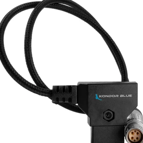 Kondor Blue Cables & Connectors>20 inch 50cm D-Tap to Female 6-Pin LEMO Braided Power Cable for RED DSMCC2 or DSMC3 V-Raptor & Komodo-X - Raven Black