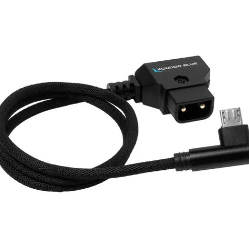 Kondor Blue Cables & Connectors>45.7cm D-Tap to Micro USB Right Angle for Nucleus Nano Unregulated Cable - Black