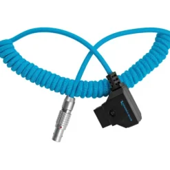 Kondor Blue Cables & Connectors>Coiled D-Tap to Female Lemo 2 Pin For Red Komodo - Blue