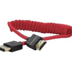 Kondor Blue Video Monitors & Accessories>Coiled Full HDMI Cable - 30-60cm - Cardinal Red