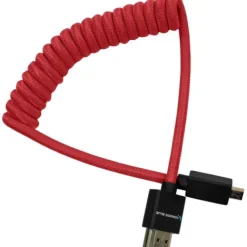 Kondor Blue Video Monitors & Accessories>Coiled Micro HDMI to Full HDMI - Cardinal Red