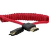 Kondor Blue Video Monitors & Accessories>Coiled Mini HDMI to Full HDMI 30-60cm - Cardinal Red