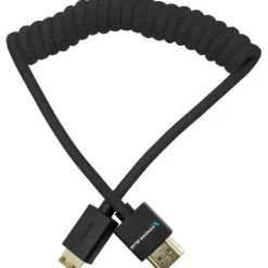Kondor Blue Video Monitors & Accessories>Coiled Mini HDMI to Full HDMI - 30-60cm - Black