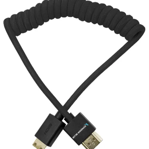 Kondor Blue Video Monitors & Accessories>Coiled Mini HDMI to Full HDMI - 30-60cm - Black