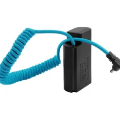 Kondor Blue Cables & Connectors>DC 1.35/3.5 to Lumix S1H Dummy Battery BLJ31 Coiled Cable