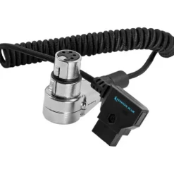 Kondor Blue Cables & Connectors>D-Tap to 4 Pin XLR Female Right Angle Adapter Power Coiled Cable for Blackmagic URSA Mini Pro