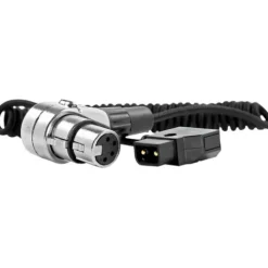 Kondor Blue Cables & Connectors>D-Tap to 4 Pin XLR Female Right Angle Adapter Power Coiled Cable for Blackmagic URSA Mini Pro