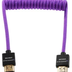 Kondor Blue Video Monitors & Accessories>Gerald Undone MK2 Coiled Full HDMI Cable - 30-60cm - Purple