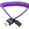 Kondor Blue Video Monitors & Accessories>Gerald Undone MK2 Coiled Micro HDMI to Full HDMI - 30-60cm - Purple