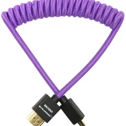 Kondor Blue Video Monitors & Accessories>Gerald Undone MK2 Coiled Micro HDMI to Full HDMI - 30-60cm - Purple