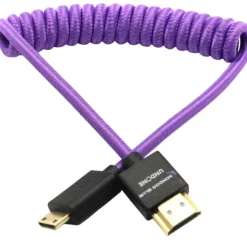 Kondor Blue Video Monitors & Accessories>Gerald Undone MK2 Coiled Mini HDMI to Full HDMI - 30-60cm - Purple