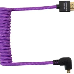 Kondor Blue Video Monitors & Accessories>Gerald Undone MK2 Coiled Right Angle Micro HDMI to Full HDMI for R5/R6 - 30 to 60cm