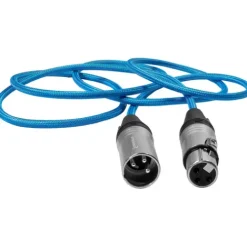 Kondor Blue Audio Cables & Adapters>Male XLR to Female XLR Audio Cable for Professional Balanced Sound - 1.5m - Blue
