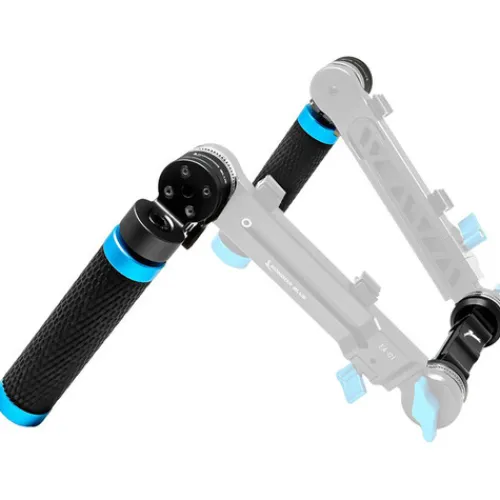 Kondor Blue Camera Cages & Rigs|Other Video Accessories>Quick Release Rosette Hand Grip Set of 2 with Dual Rod Clamp - Black