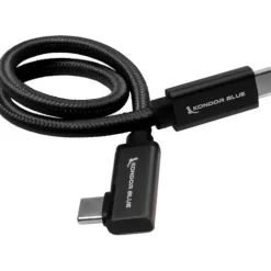 Kondor Blue Cables & Connectors>USB C to USB C Right Angle Cable for SSD Recording - 30.4cm - Raven Black