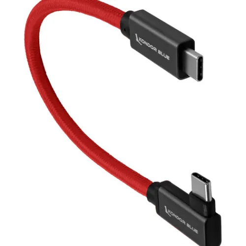 Kondor Blue Cables & Connectors>USB C to USB C Cable for SSD Recording & Charging - 21.5cm - Cardinal Red