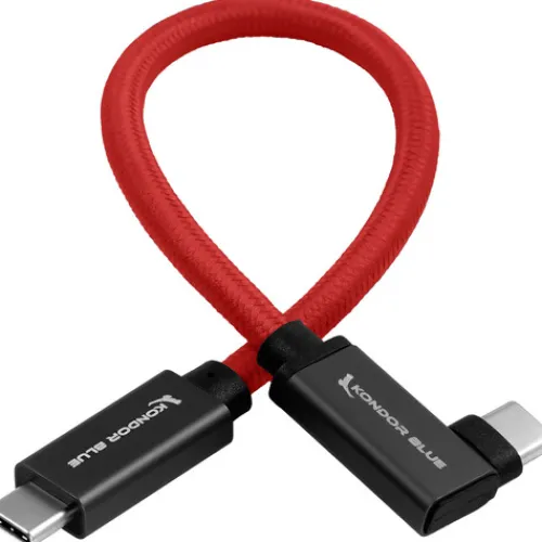 Kondor Blue Cables & Connectors>USB C to USB C Cable for SSD Recording & Charging - 21.5cm - Cardinal Red
