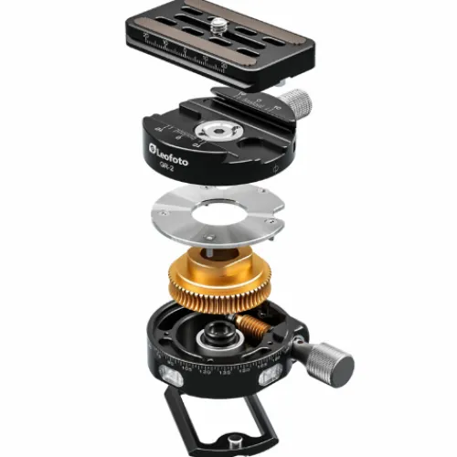 Leofoto Quick Release Plates>GR-2 60mm Geared Panning Clamp with QP-70N Plate