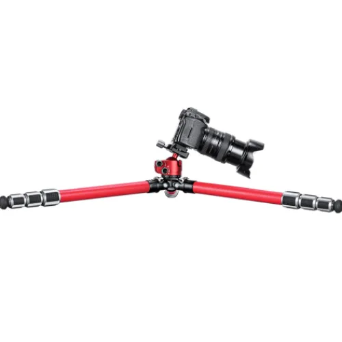 Leofoto Tripods>LA-324C Athena Series 4 Section Water Resistant Carbon Fibre Tripod with Red LH-40LR Ball Head