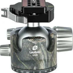 Leofoto Tripod Heads>LH-55LR 55mm Low Profile Ball Head with LR-70 Quick Release Lever Clamp and QP-70N Plate - Camouflage