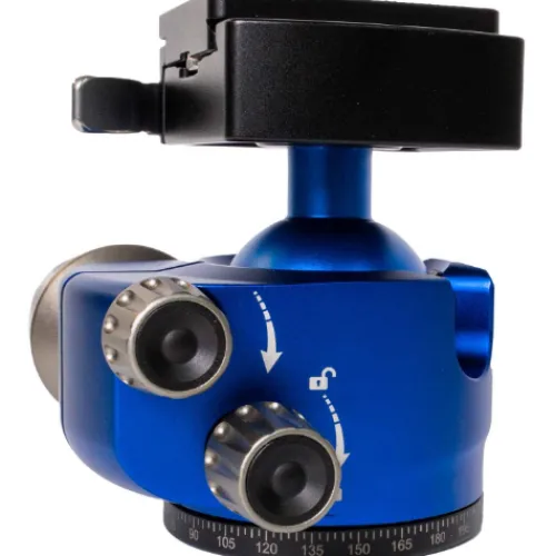 Leofoto Tripods>LP-324C Poseidon Series 4 Section Water Resistant Carbon Fibre Tripod with Blue LH-40LR Ball Head