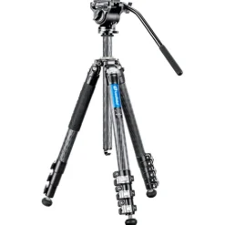 Leofoto Tripod Heads>LV-284C Manba Video Series Carbon Fibre 4 Section Tripod with BV-5 Video Head