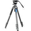 Leofoto Tripod Heads>LVM-324C Manba Video Series 4 Section Tripod with BV-15 Video Head