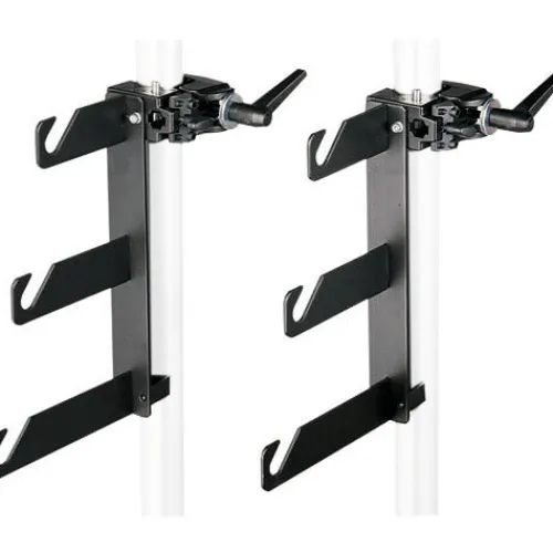 Manfrotto Light Stands, Backgrounds & Mounting>044 Background Holder Hooks and Super Clamps for 3 Backgrounds - Set of 2