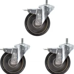 Manfrotto Mounting Hardware|Light Stands, Backgrounds & Mounting>374-10 Braked Wheel Set 160mm Diameter - M10 Thread