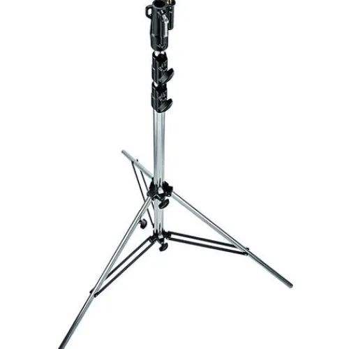 Manfrotto Mounting Hardware|Light Stands, Backgrounds & Mounting>126CSU Heavy Duty Chrome Plated Steel Stand with Leveling Leg - 10.9' - 3.3m