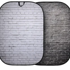 Manfrotto Mounting Hardware|Light Stands, Backgrounds & Mounting>LL LB5707 Collapsible Background - Painted White Brick/Gray Brick, 5 x 7'