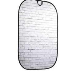 Manfrotto Mounting Hardware|Light Stands, Backgrounds & Mounting>LL LB5707 Collapsible Background - Painted White Brick/Gray Brick, 5 x 7'