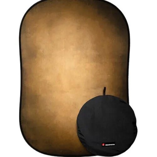 Manfrotto Mounting Hardware|Light Stands, Backgrounds & Mounting>LL LB5705 Vintage Reversible Collapsible Background - 5x7' - Tobacco/Olive