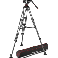 Manfrotto Tripods>MVK504XTWINMC 504X Fluid Video Head & MVTTWINMC Carbon Fiber Tripod with Mid-Level Spreader