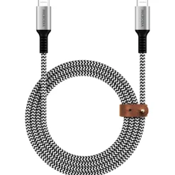 MICRODIA Cables & Connectors>ExeCable Nylon PD240W 1.0m USB-C to USB-C Cable - Zebra