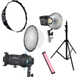 Nanlite Studio Lighting Kits>Creative Light Kit - Includes a Forza 60B MK II, Softbox, Grid, Projector Attachment, Pavotube 6C and Stand