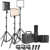 Nanlite Studio Lighting Kits>Lumipad 25 Soft LED Panel 3 Kit with NP-F Batteries, NP-F Chargers, Lighting Stands, Grids and Hard Case
