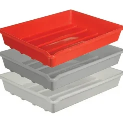 Paterson Darkroom Supplies>12 x 16"Developing Trays - 3 Pack (Grey, Red & White)