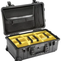 Pelican Hard Cases>1510SC Studio Case with Lid Organizer and Yellow Divider Set - Black