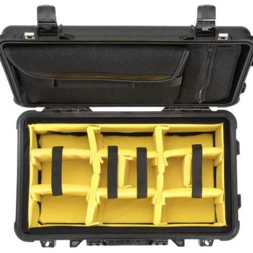 Pelican Hard Cases>1510SC Studio Case with Lid Organizer and Yellow Divider Set - Black