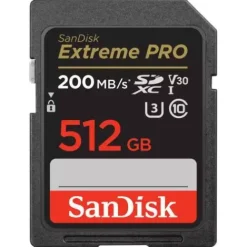 Sandisk Sd Memory Cards>Extreme Pro 512GB SDXC UHS-I 200MB/s Memory Card - V30