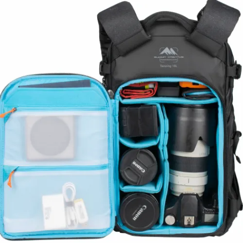 Summit Creative Backpacks>Tenzing 18L Small Zip Top Camera Backpack - Black
