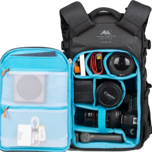 Summit Creative Backpacks>Tenzing 18L Small Zip Top Camera Backpack - Black